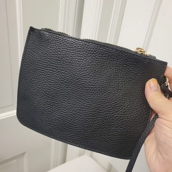 Pop BAG Black Pebble Grain Leather Backpack Top Handle Bag With Pouch - Picture 9 of 10